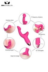 SMT1278 - Máy rung ngón tay silicon có 10 tần số có bề mặt gai