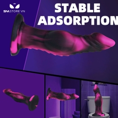 SMT2390 - Dương vật giả monster đen hồng silicon mềm dài 19cm