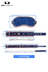 SMT1591 - Set 3 món gồm còng tay, mặt nạ, xích cổ màu xanh