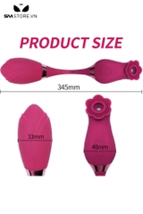SMT2727 - Trứng rung hút 2 đầu hình bông hoa dài 345mm có 10 chế độ