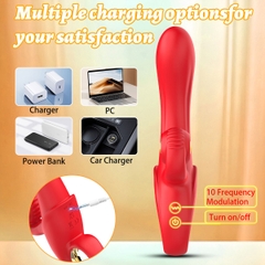 SMT2835 - Máy rung 2 đầu silicon có 10 chế độ dài 21.5cm sạc điện