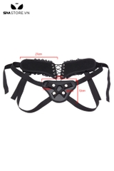 SMT1615 - Dây đai đeo dương vật có dây buộc phối viền ren hoa