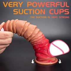 SMT1637 - Dương vật giả silicon xếp tầng mềm dẻo dài 22cm