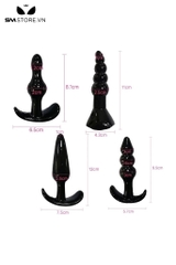 SMT247 - Combo 4 butt plug hậu môn bằng nhựa với đa dạng đầu cắm