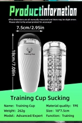 SMT1630 - Cốc thủ dâm silicon trong suốt mềm dài 18cm có thể tháo rời