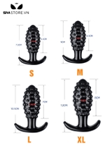 SMT1334 - Phích cắm hậu môn có gai bằng silicon mềm dẻo có 4 size