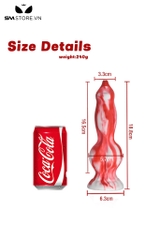 SMT2530 - Dương vật giả silicon màu đỏ loang trắng có 3 size