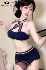 SMS654 - Trang phục tiếp viên cosplay áo ngực và váy tam giác