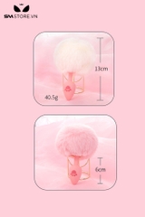 SMT1052 - Cosplay đuôi thỏ với phích cắm hậu môn silicon chân mèo