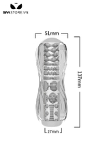 SMT1684 - Cốc thủ dâm silicon mềm dẻo trong suốt dài 13.7cm
