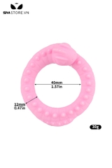 SMT3592 - Vòng đeo dương vật co bi nổi hình con tắc kè hoa dài 40mm