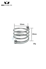SMT559 - Vòng đeo cu inox hình lò xo có bi với 5 phiên bản khác nhau