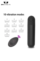 SMT1012 - Trứng rung điều khiển từ xa với 10 tần số dài 76mm sạc USB