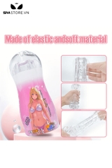 SMT1664 - Cốc thủ dâm silicon âm đạo và hậu môn trong suốt dài 17cm