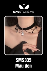 SMP001 - vòng cổ choker dây nhung mặt bông hoa hồng cực đẹp