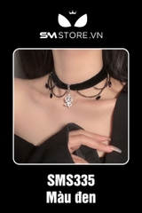 SMP001 - vòng cổ choker dây nhung mặt bông hoa hồng cực đẹp