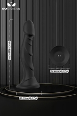 SMT1623 - Dương vật giả silicon rung 9 tần số sạc điện dài 19cm