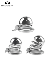 SMT611 - Khóa dương vật inox hình lò xo kín đầu với 3 kích thước