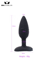 SMT1694 - Butt plug silicon kích điện dài 12cm kèm chế độ sốc điện