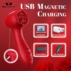 SMT2828 - Máy rung âm vật bông hoa hồng có 10 chế độ sạc điện