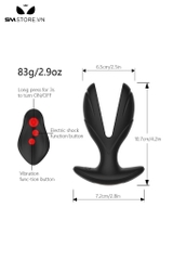 SMT2231 - Máy rung hậu môn silicon 2 nhánh có sốc điện dài 10.7cm