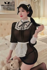 SMS794 - Đồ ngủ hầu gái cosplay với váy mỏng sexy kèm phụ kiện