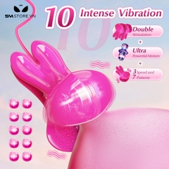 SMT1168 - Kẹp núm vú kèm vòng cổ điều khiển có 10 chế độ rung