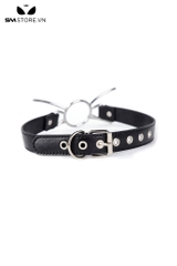 SMT232 - Khóa miệng spider gag với vòng bằng kim loại và dây đeo PU
