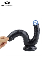 SMT1333 - Dương vật giả trong suốt 2 đầu silicon uốn dẻo dài 22cm