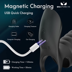 SMT2718 - Vòng đeo dương vật có 10 chế độ rung điều khiển từ xa