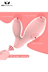 SMT2732 - Trứng rung 2 đầu hình con thỏ điều khiển từ xa dài 112mm