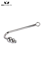 SMT449 - Anal hook  gắn 3 bi chất liệu kim loại dài 368mm màu trắng