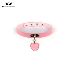 SMP098 - Vòng cổ chocker trái tim đặc với chất liệu da PU