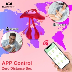 SMT1857 - Trứng rung 2 nhánh có 9 chế độ điều khiển qua APP dài 14cm