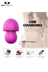 SMT1757 - Trứng rung mini 12 tần số silicon mini có lưỡi dài 7.4cm