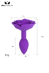 SMT1721 - Đồ chơi hậu môn silicon hình bông hoa hồng dài 11cm