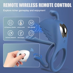 SMT1468 - Vòng rung dương vật silicon đường kính 30mm màu xanh