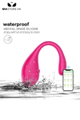 SMT2329 - Trứng rung hình con cá heo hồng 2 đầu điều khiển xa dài 16cm