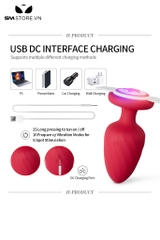 SMT2013 - Anal play rung 12 chế độ bằng silicon sạc điện dài 9.8cm