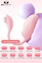 SMT1692 - Trứng rung silicon 2 đầu dài 14.2cm có 10 tần số