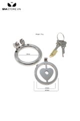 SMT288 - Đai trinh tiết inox không gỉ dạng phẳng hình trái tim có 3 size