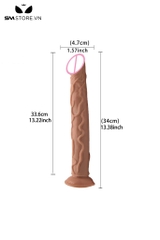 SMT1282 - Dương vật giả bằng nhựa dẻo và bền dài 34cm có gân