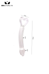 SMT498 - Dương vật giả pha lê hình trái tim cắm hậu môn dài 20cm