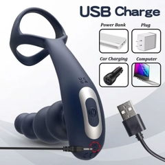 SMT1674 - Máy rung hậu môn mix vòng đeo dương vật điều khiển từ xa