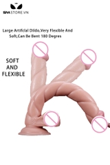 SMT1658 - Dương vật giả dài 32.5cm hình xoắn ốc bằng silicon mềm
