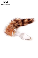 SMT1683 - Đuôi cáo cosplay với phích cắm thủy tinh dài 37cm