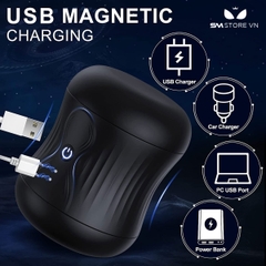 SMT2426 - Cốc thủ dâm silicon 2 đầu mini tự động có 10 chế độ rung