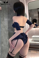 SMS796 - Cosplay cảnh sát sexy với váy xòe khoét eo kèm cổ áo