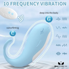 SMT1046 - Trứng rung cá voi silicon điều khiển qua APP có 10 chế độ