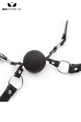 SMT224 - Khóa miệng ball gag silicon đôi màu đen